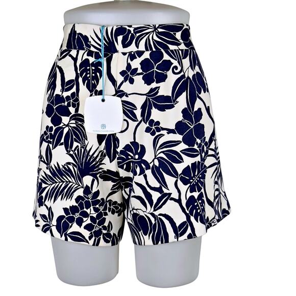 Tori Richard Social Gathering Blue White Tropical Nola Short Sz 10 Hawaiian NWT - Picture 3 of 9